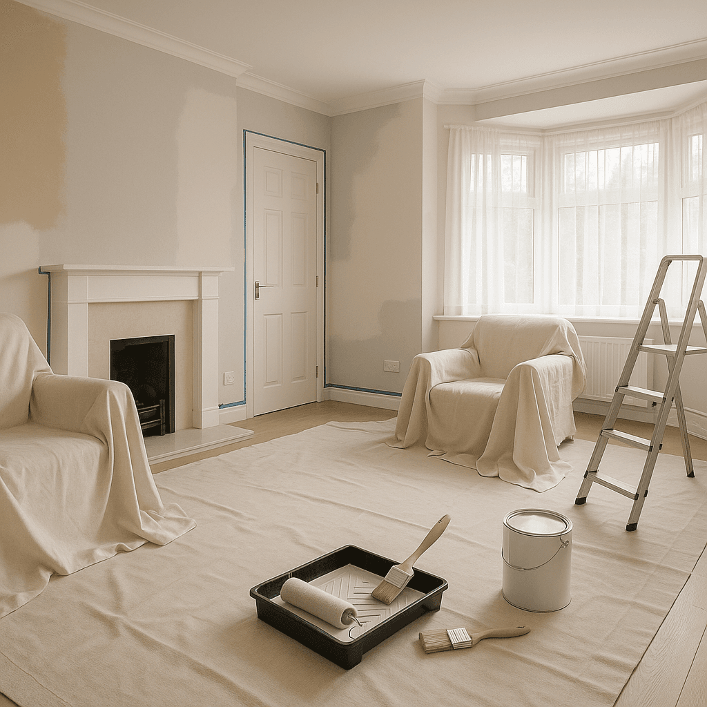 Freshly decorated residential interior with a premium painted finish